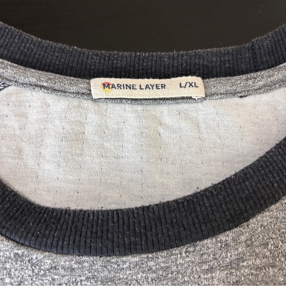 Marine Layer Men's Sz L/XL Double Knit
LS Baseball Raglan Tee Heather GrayBlack - Picture 6 of 8